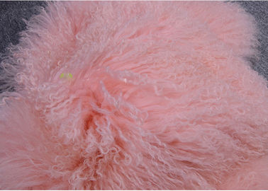 China El rosa mongol de la manta de la zalea teñió el ajuste tibetano de la ropa de la piel del cordero del pelo extralargo proveedor