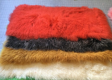 China Tiros de lujo mongoles teñidos de la piel para los sofás, pequeña manta larga de la zalea de las lanas proveedor