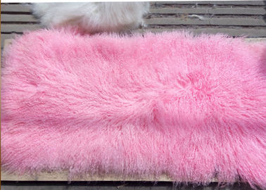 China Las lanas reales mongoles los 60*120cm de la zalea de la manta el 100% de la zalea teñieron muestras libres del color rosado proveedor
