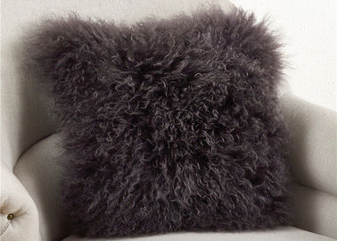 China Almohadas de tiro borrosas gris oscuro, almohadas de cama decorativas de las lanas suaves del pelo rizado  proveedor