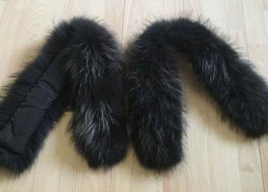 China El abrigo de pieles real teñido colorido 90 *15cm del Fox del chino del cuello de la piel del mapache para abajo cubre proveedor