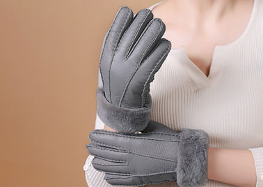 China Zalea doble alineada, guantes de las manoplas del cuero de la cara de conducción a prueba de viento de la zalea proveedor