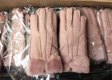 China Rosa doble L tamaño de la cara del invierno de los guantes más calientes superficiales lisos de la zalea proveedor