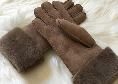 China Bowie shearling-alineó guantes de cuero alineados piel doble de la cara de los guantes de ante proveedor