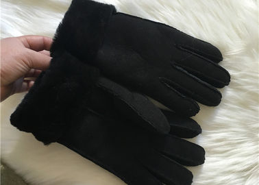 China Los guantes de cuero de la zalea auténtica de los hombres dan guantes elegantes cosidos del shearling proveedor