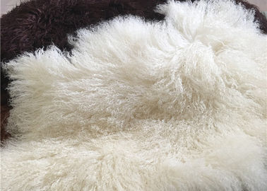 China Piel blanca mongol Materiral del pelo de las lanas rizadas naturales largas de las ovejas para el tiro de la cama proveedor