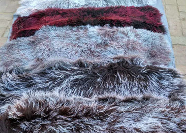 China Piel rizada de las ovejas de la piel de la tela el 15cm de la corderina mongol larga mongol real del pelo proveedor