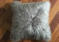 Cubierta rizada larga gris oscuro mongol del amortiguador de la piel de las ovejas de la almohada de tiro de la piel del cordero proveedor