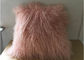Almohada mongol rosada mullida de la piel del hogar con el pelo rizado largo sedoso proveedor