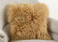 Almohada mongol teñida de la piel de las lanas largas de Brown cuadrado de 20 pulgadas para el OEM durmiente proveedor