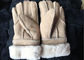 Los guantes más calientes de la zalea de la piel gruesa negra con prenda impermeable de la guarnición de la lana de cordero proveedor