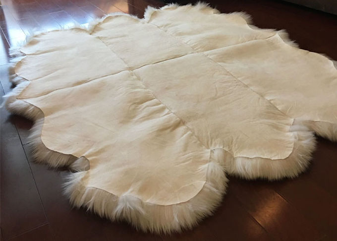 Cuatro mantas auténticas de la zalea de la piel, manta casera natural poner crema blanca de la zalea 