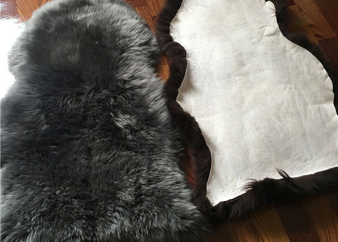 Resbalón anti teñido gris real largo de la manta de la zalea de las lanas para el juego del bebé de la sala de estar