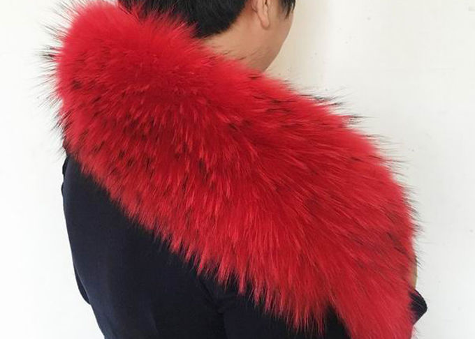 cuello desmontable de la piel del mapache de la anchura del 14-20cm liso para la capa de la chaqueta del invierno