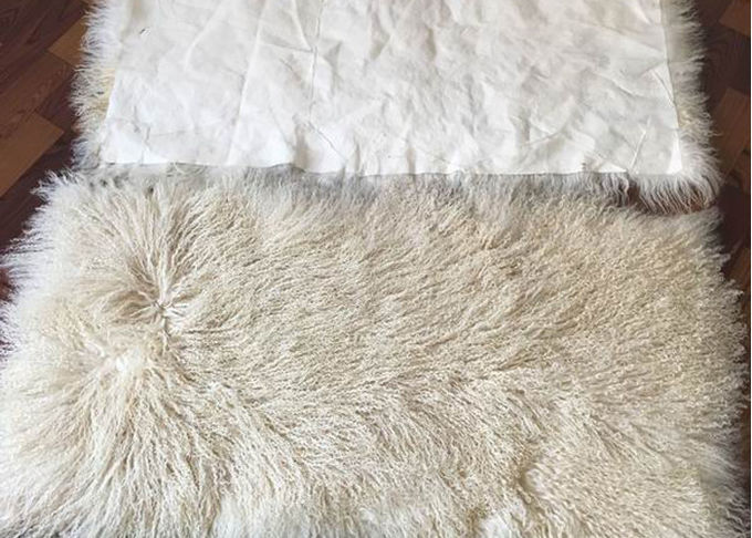 Ignifugación mongol del color del beige de la manta los 60x120cm de la zalea de la manta de la cama de la piel