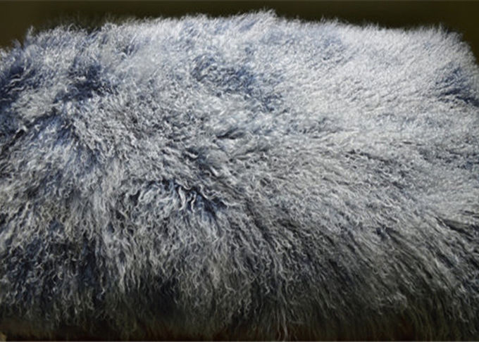 Piel gris del cordero del mongolian de las mantas el 100% de la zalea del dormitorio de la piel de la piel con el pelo largo