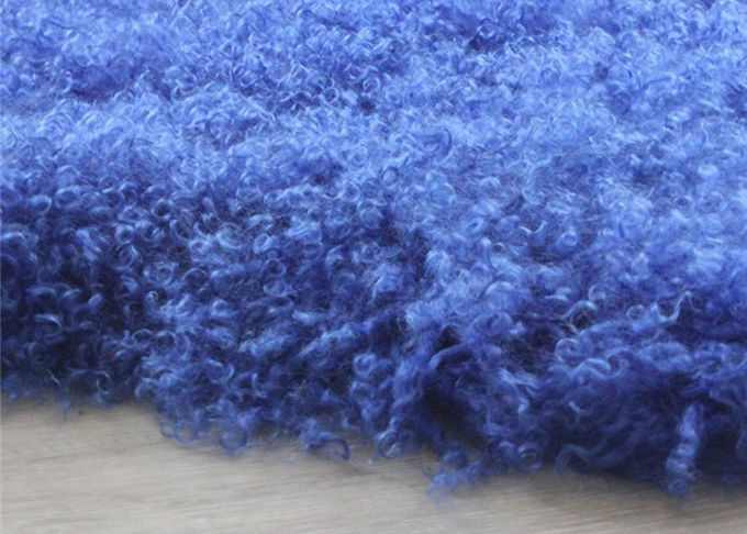 Cubierta mongol de la silla de la manta de la zalea del pelo largo azul claro con tamaño modificado para requisitos particulares