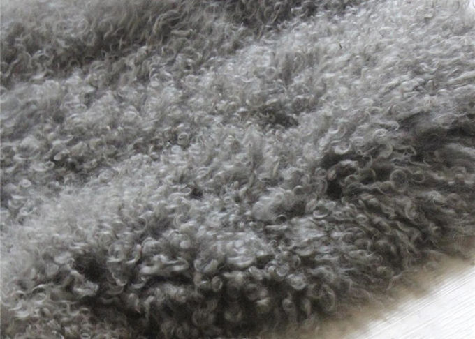 La piel tibetana gris real del cordero de los pelos rizados lisa calienta 48" X 24" para el hogar/el hotel