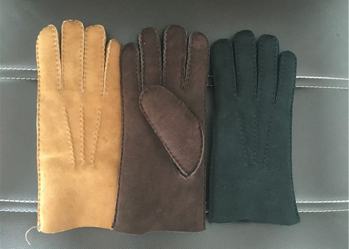 Los guantes más calientes M/L tamaño de la zalea de Brown del shearling auténtico para los niños/los adultos