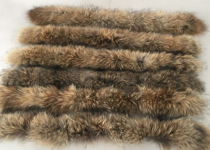 Piel cruda del color del mapache del cuello natural de la piel un grado 70 - el 105cm para la ropa/la materia textil casera