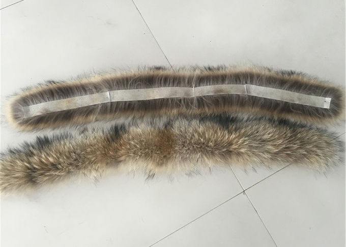 el cuello de la piel del reemplazo del mapache del tamaño de los 70*20cm a prueba de viento se calienta para la ropa