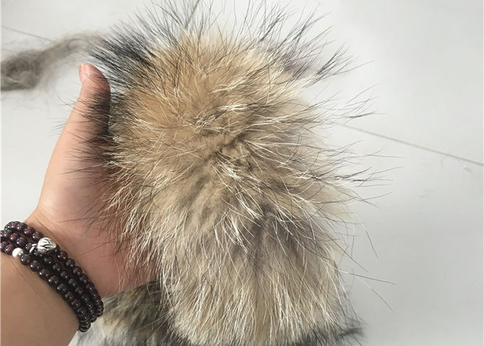 el cuello de la piel del reemplazo del mapache del tamaño de los 70*20cm a prueba de viento se calienta para la ropa