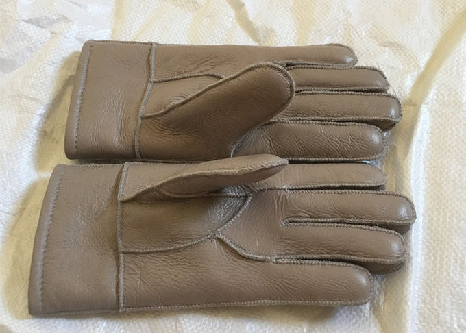 Cuero suave alineado piel más caliente para hombre de los guantes de la zalea de Australia para a prueba de viento