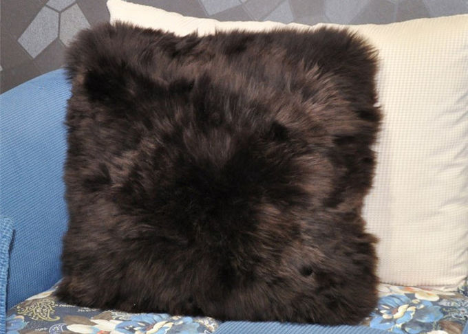 Almohadas lumbares decorativas de la lana de cordero pura, un amortiguador de asiento de carro lateral de la zalea de la piel 