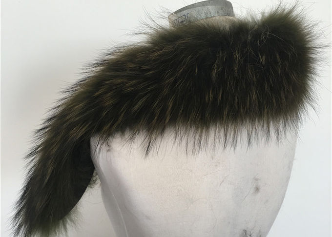 Medio verde/cuello grande 100% de la piel del mapache de Gunine para las capas
