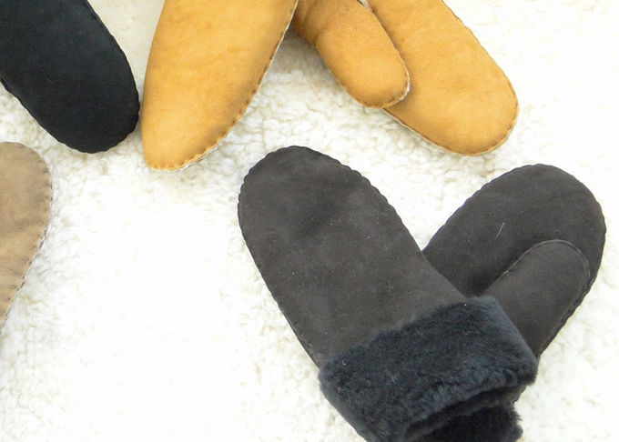 Los guantes más calientes de las mujeres del ante de la piel de cordero