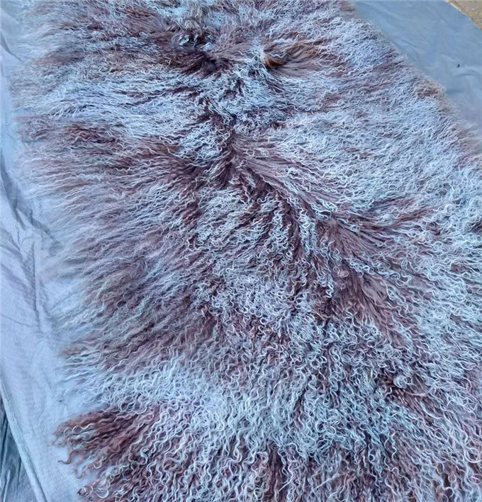 Almohada de tiro tibetana de la piel de la lana de cordero del pelo de las ovejas del amortiguador mongol rizado largo de la piel