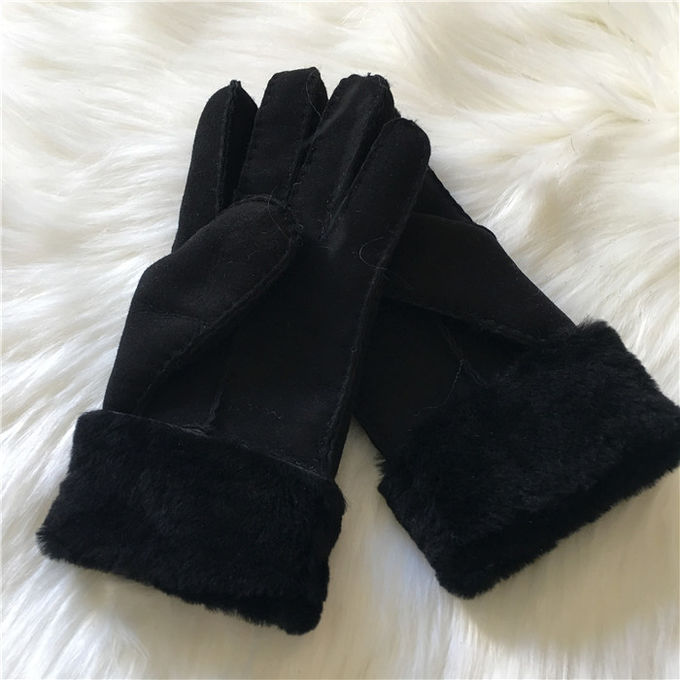 Las señoras unisex de los guantes del invierno del puño de la piel de la zalea paren guantes elegantes largos de la piel