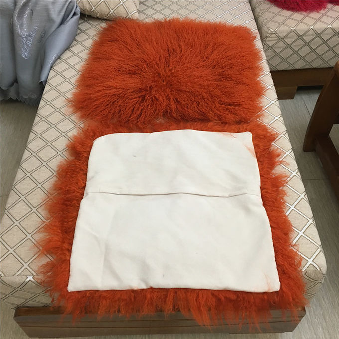 almohada mongol de la corderina de la cubierta de la almohada de las lanas de las lanas de la zalea de la caja rizada de la almohada