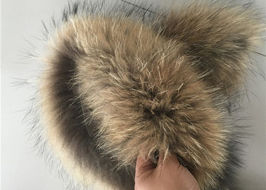 China Cuello real a prueba de viento del abrigo de pieles, cuello auténtico de la piel del niño con la guarnición del satén proveedor