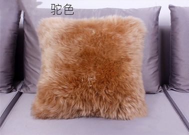China Forma decorativa del cuadrado del cojín de la lana de cordero del sofá casero con lanas lisas largas proveedor