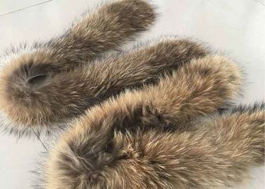 China Encogimiento anti del mapache de Brown de la piel del ajuste real del cuello caliente para el abrigo de invierno de las mujeres proveedor