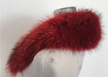 China Ajuste de la capilla de la piel del mapache del color rojo/cuello reales los 70*22cm de la piel del abrigo proveedor