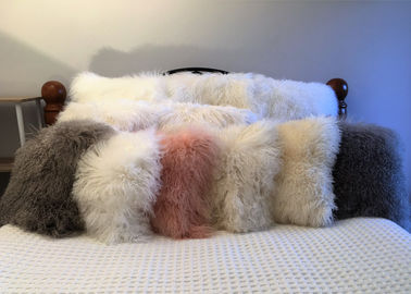 China Amortiguador mongol de la lana de cordero del pelo de la zalea de las ovejas de la almohada rizada real larga de la piel proveedor