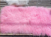 Las lanas reales mongoles los 60*120cm de la zalea de la manta el 100% de la zalea teñieron muestras libres del color rosado