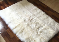 lanas largas suaves de la manta australiana poner crema cuadrada de la zalea del 120*180cm con el forro anti del resbalón