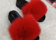 Señora Sandals Women's Fox Slippers, deslizadores borrosos del verano de la diapositiva del super suave 