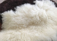 Piel blanca mongol Materiral del pelo de las lanas rizadas naturales largas de las ovejas para el tiro de la cama