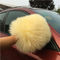 Color doble reutilizable del amarillo del guante del mitón del coche que se lava echado a un lado con lanas puras del 100% proveedor