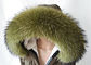 Cuello real desmontable largo grande de la piel del cuello de la piel del mapache para el verde del invierno 80 cm proveedor
