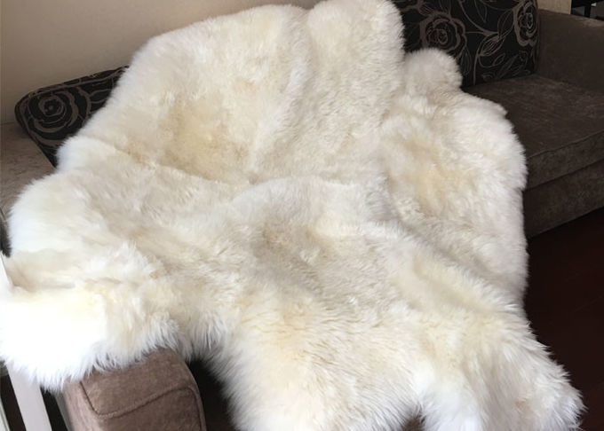 Lana merina australiana blanca de la manta de la zalea del pelo largo para los tiros de la sala de estar