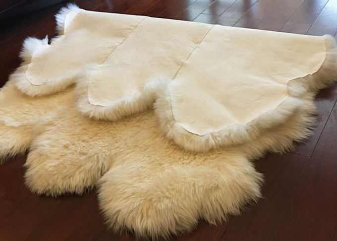 Piel blanca de marfil de la manta 6 de la sala de estar de la piel, mantas de la zalea del dormitorio de 5,5 x 6 pies 