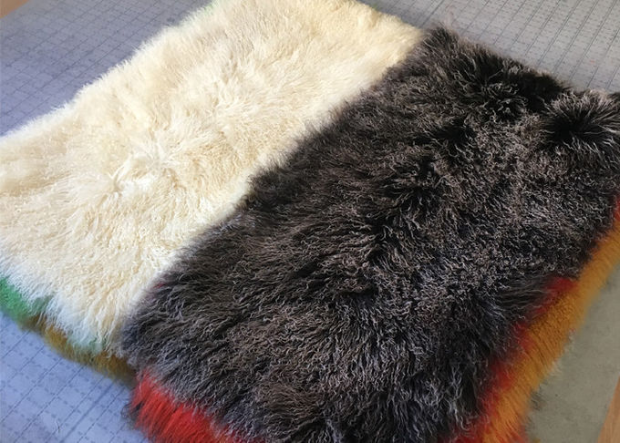 Manta rectangular de pelo largo rizada de la zalea, manta casera el 120*60cm de la corderina del estilo
