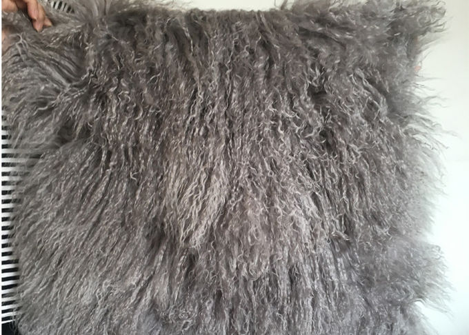Almohada mongol real azul 18' de la piel del trullo amortiguador tibetano de la cama de la piel del cordero del pelo rizado