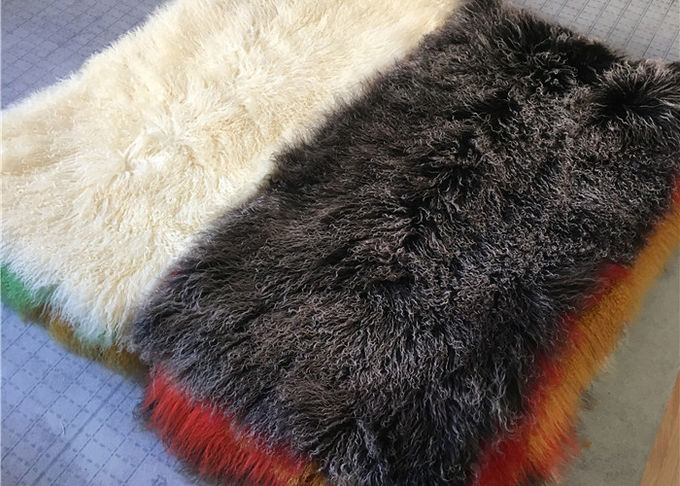 2 * 4 pies se dirigen la manta mongol del tiro del cordero de la tapicería con la piel de la piel