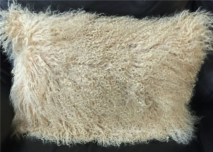 La almohada tibetana del sofá de la zalea cubre el pelo rizado largo del 10-15cm para la cama/el sofá/la silla